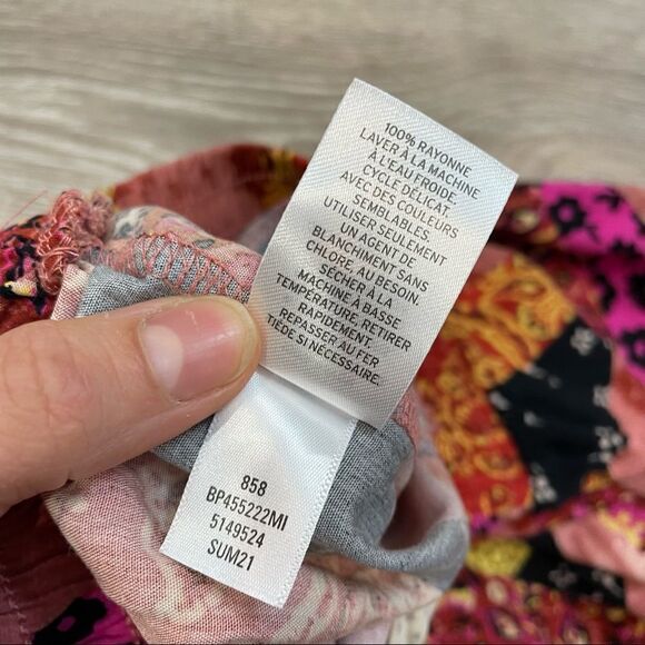 Bp Patchwork Print Wide Leg Shorts Rayon - Picture 4 of 6